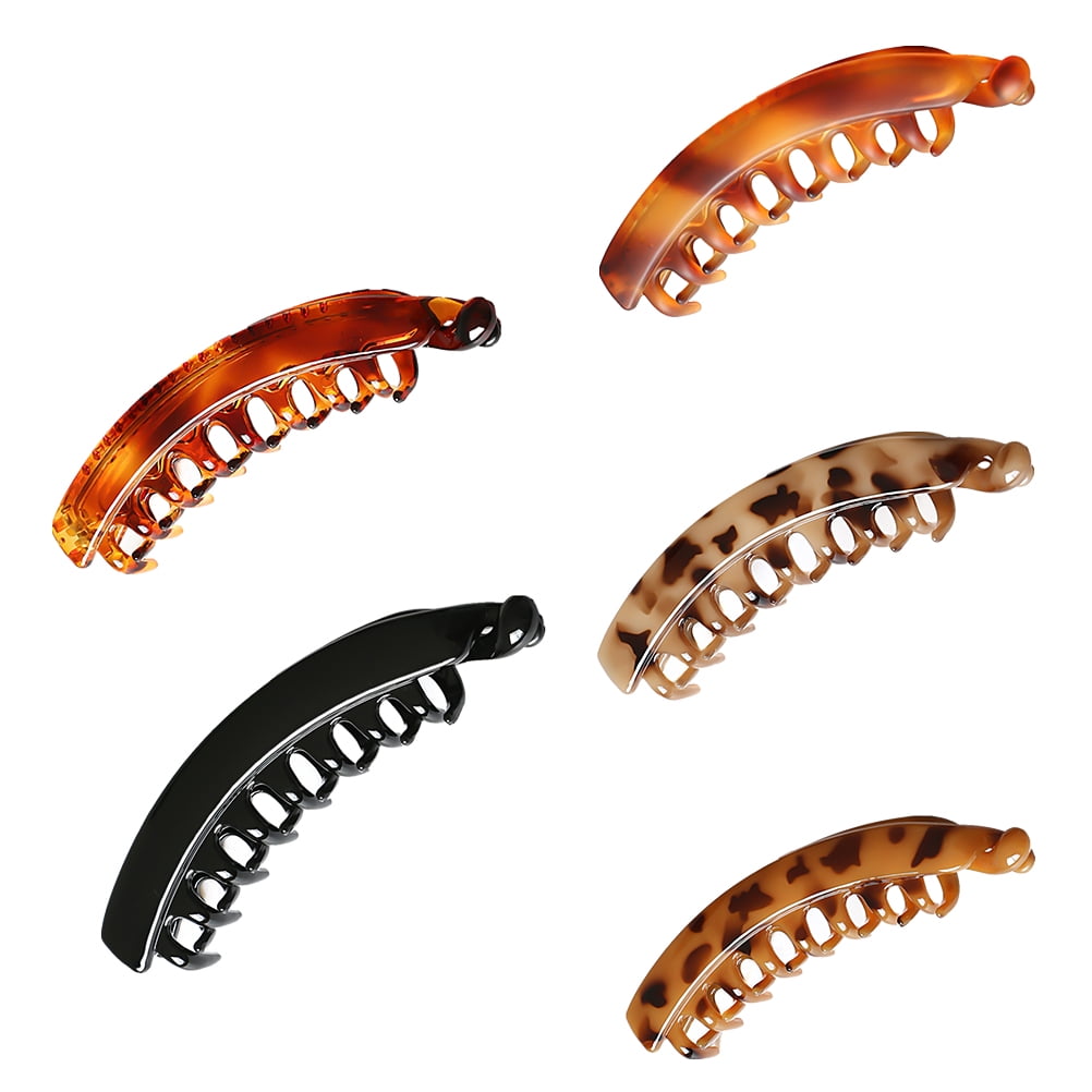 5pcs Large Hair Claw Clips for Woman Banana Clips Ponytail Hair Clips
