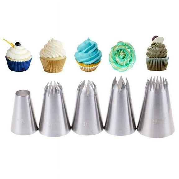 5pcs Large Russian Icing Piping Pastry Nozzle Tips Cake Decorating Tool Nozzles