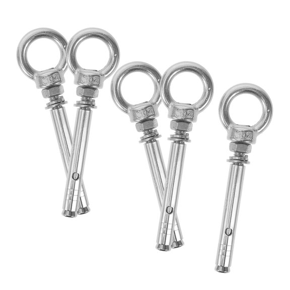 5pcs Lifting Ring Eye Bolt Stainless Steel Eye Bolt Hanger Fixing Swing Hammock Bolt Hanging Bolt ( )