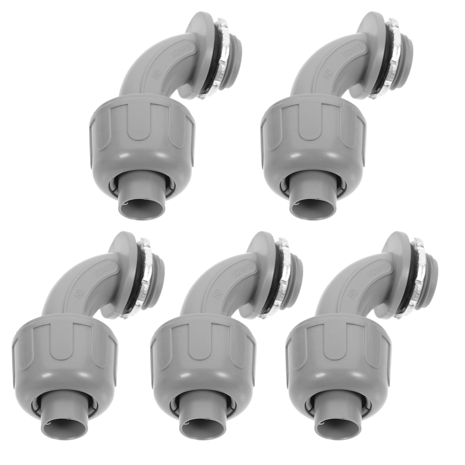 5pcs Liquid Tight Connector Fitting 1/2 Inch Angled Flexible Electrical Conduit