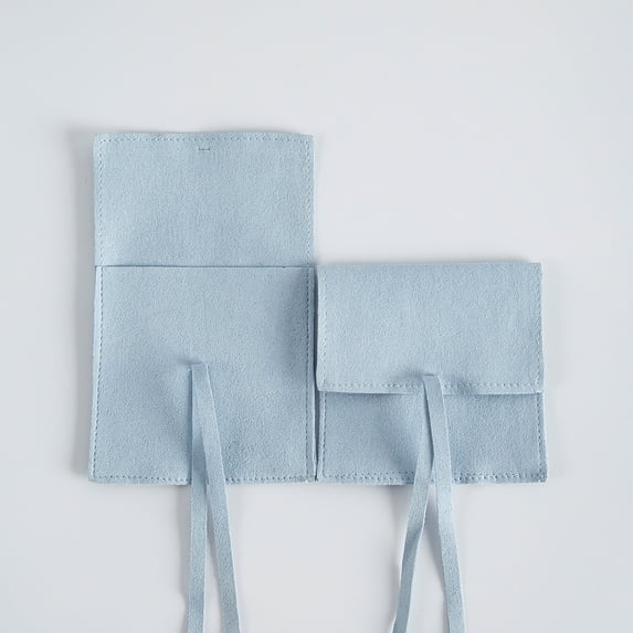 5pcs Luxury Microfiber Suede Jewelry Gift Bag Velvet Ribbon Envelope Flip Pouches Necklace Bracelet Bangle Jewelry Storage Bag 5pcs 8x6cm