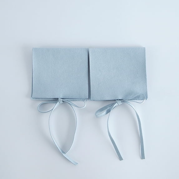 5pcs Luxury Microfiber Suede Jewelry Gift Bag Velvet Ribbon Envelope Flip Pouches Necklace Bracelet Bangle Jewelry Storage Bag 5pcs 8x8cm