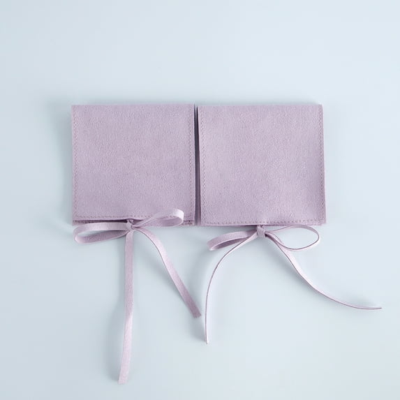 5pcs Luxury Microfiber Suede Jewelry Gift Bag Velvet Ribbon Envelope Flip Pouches Necklace Bracelet Bangle Jewelry Storage Bag 5pcs 9x9cm