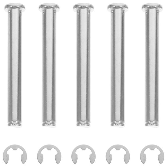 5pcs M10x80 Stainless Steel Flat Head Groove Pallet Rack Positioning Cylinder Pin with Retaining Rings