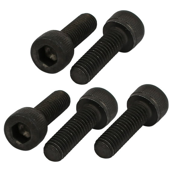 5pcs M5x16mm Fully Thread 12.9 Grade Hex Socket Cap Left Hand Screw Bolt Black