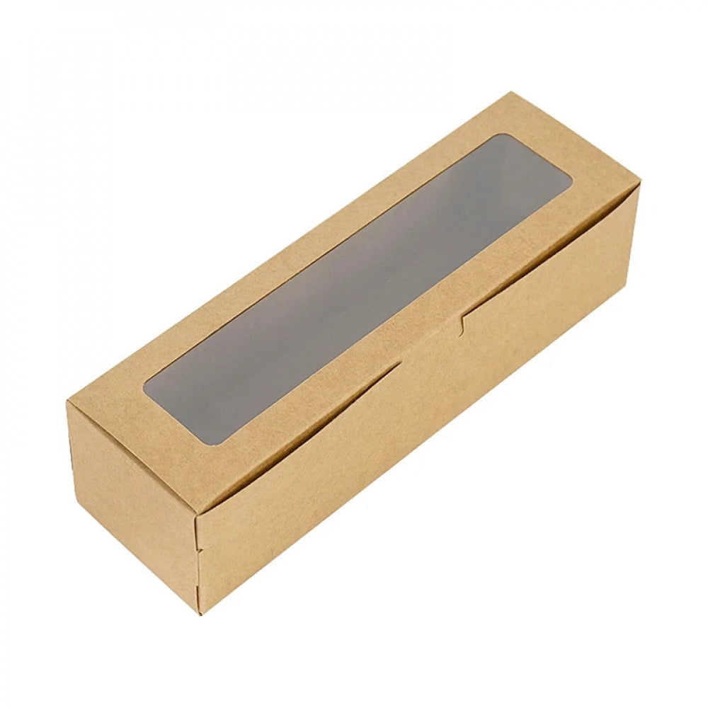 5pcs Macaron Boxes With Clear Window Kraft Paper Cupcake Boxes With ...