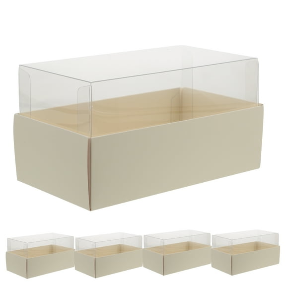 5pcs Macaroon Boxes Clear Treat Boxes Cake Wrapping Packaging Cases