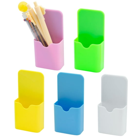 5pcs Magnetic Dry Erase Marker Holder, Whiteboard Marker Holder, Magnetic Pen Pencil Storage Organizer, Magnet Pencil Cup