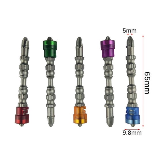 5pcs Magnetic Screwdriver Bits PH2 S2 Alloy Steel Double-Headed Anti-Slip Cross Electric Drill Bit Screwdriver Set 65mm
