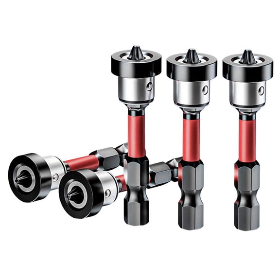 5pcs Magnetic Screwdriver Holder Ring 1/4 Inch Hex Shank Screwdriver Bit For House Working Electric Screwdriver Kit, A