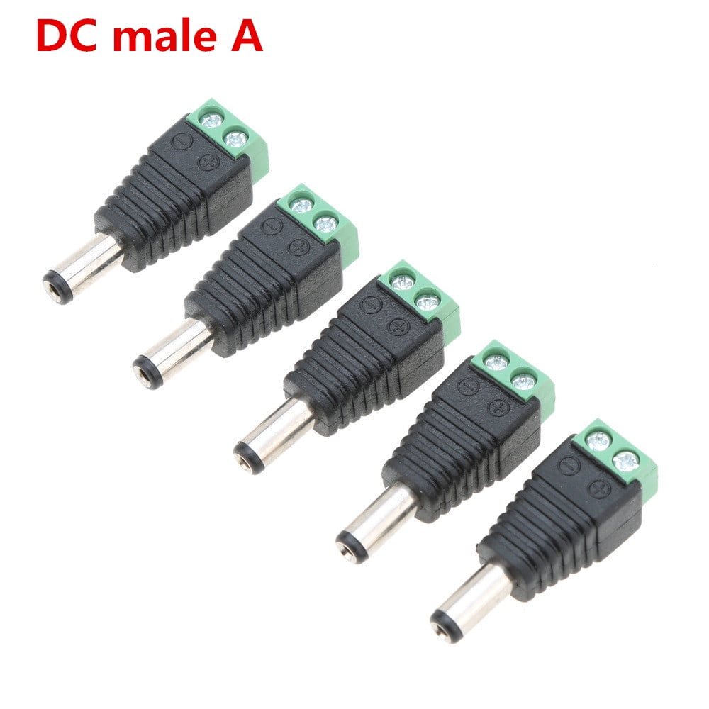 10-Pack DC 5.5x2.1mm Power Connectors - 5 Male To Male & 5 Female To Female Adapters For CCTV & Electronics