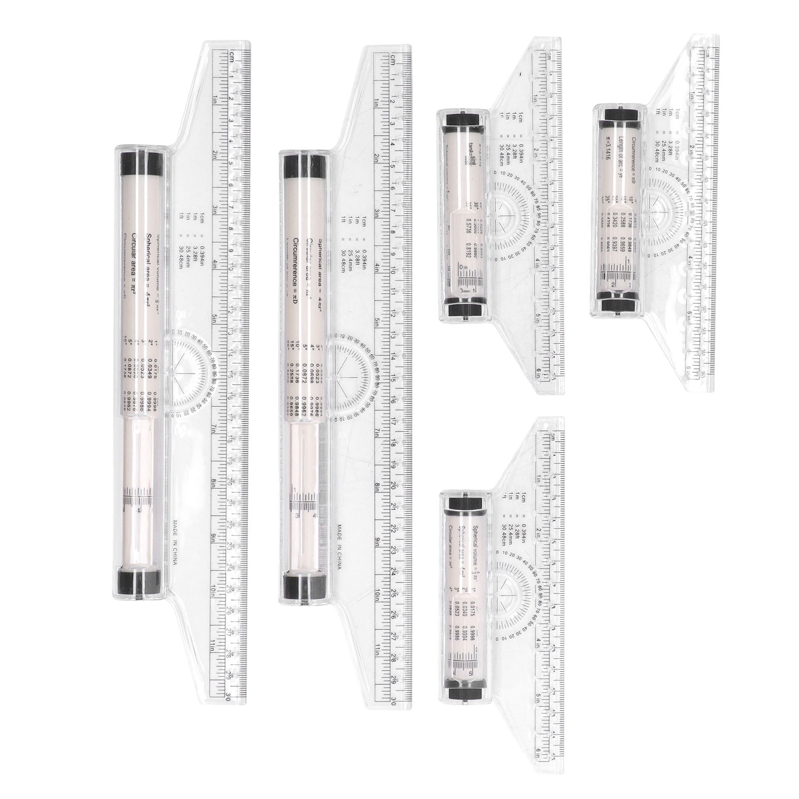 5pcs Measuring Rolling 15cm 30cm Clear Scale Transparent Light Weight ...