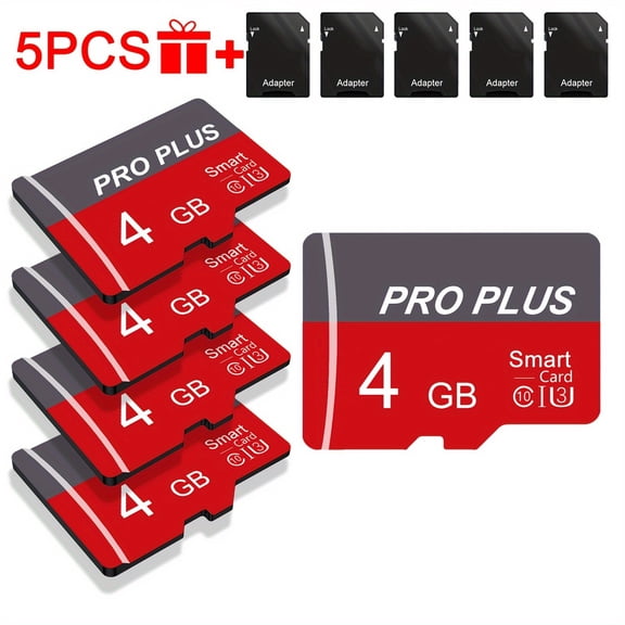 5pcs Memory Card 64GB 32GB 16GB with Adapter, High Speed Memory Card 8GB 4GB 2GB 1GB, U3 C10 A1 TF Card for Tablet/Camera