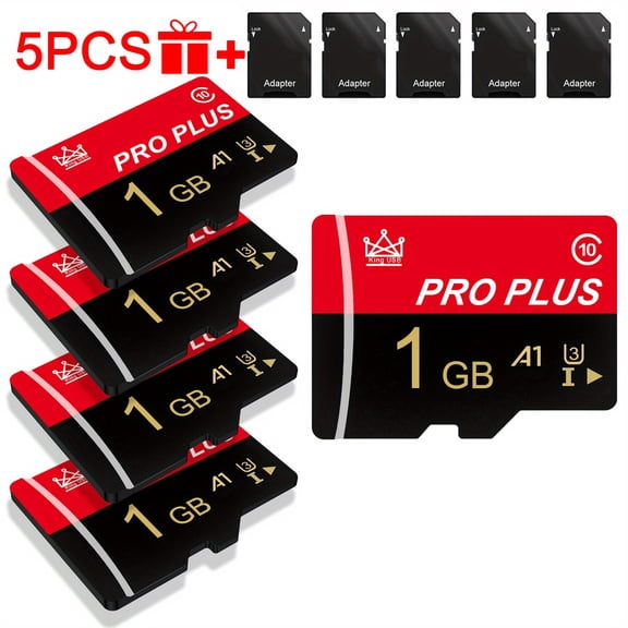 5pcs Memory Card 64GB 32GB with Adapter, High Speed Memory Card 8GB 4GB 2GB 1GB, U3 C10 A1 Memory TF Card for Tablet/Camera/Phone/Car Audio, Store Your Files Securely!