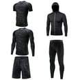 thumbnail image 1 of 5pcs Men Workout Clothes Outfit Fitness Suits Gym Outdoor Running Compression Pants Tee Shirt Top Long Sleeve Jacket, 1 of 4