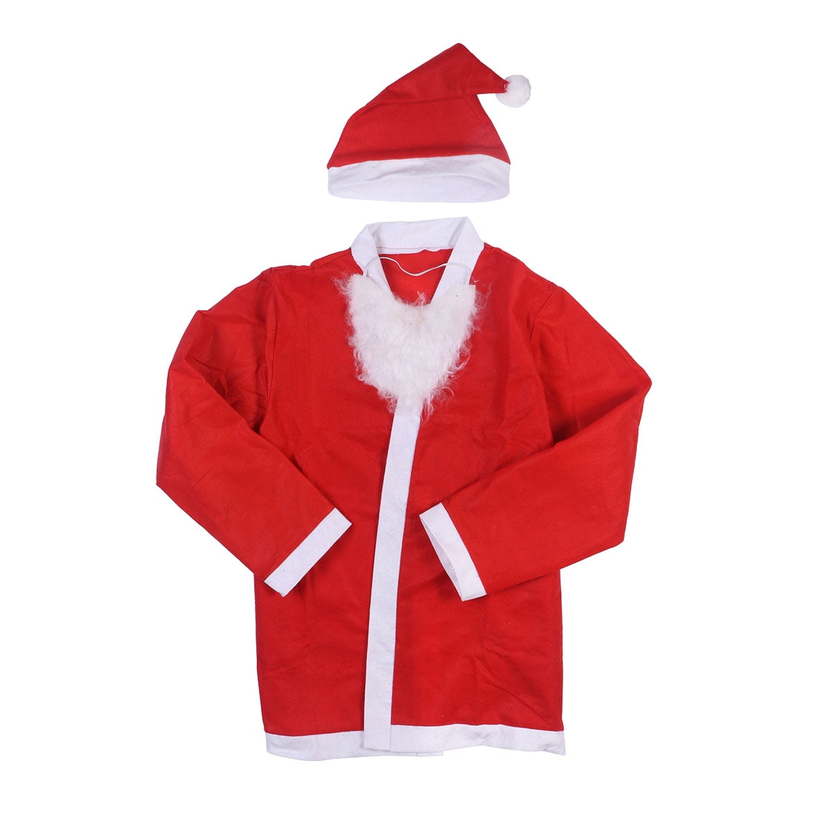 5pcs Men's Costume Santa Claus Suit with Hat Beard Belt Adult Pub Crawl