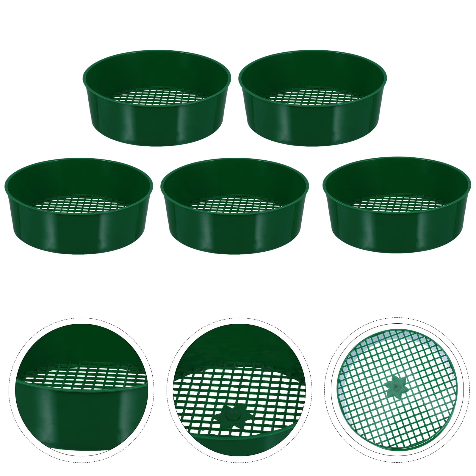 5pcs Mesh Sifting Pan Garden Sieve Gardening Tool Riddle for Compost ...