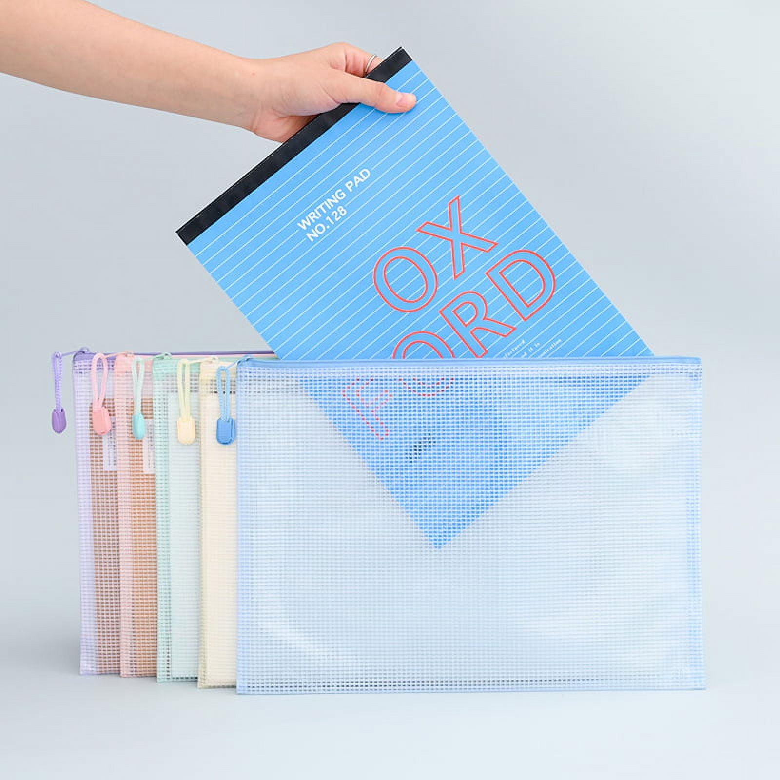 5pcs Mesh Zipper Pouch Bags Mesh Zipper Pouches Office Documents Zipper