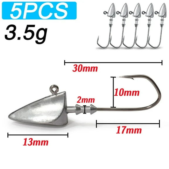 5pcs Metal Jig Head Hook 3.5g 10g 21g 35g Weight Crank Sharp Fishhook Gear Sinker Pesca Set Soft Lure Texas Rig Fishing Tackle