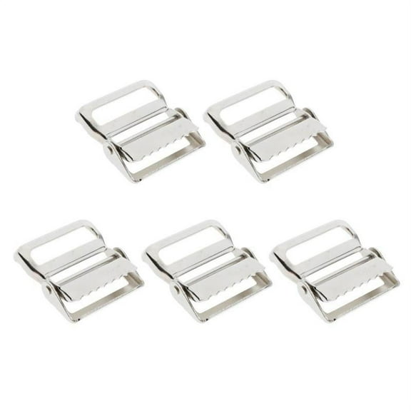 5pcs Metal Ladder Lock Buckle Slider Adjustable Backpack Strap Buckle 40mm