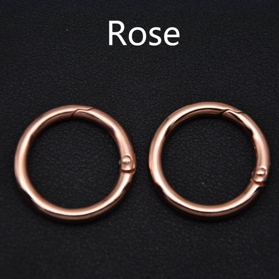 5pcs Metal O Ring Spring Clasps for DIY Jewelry Openable Round Carabiner Keychain Bag Clips
