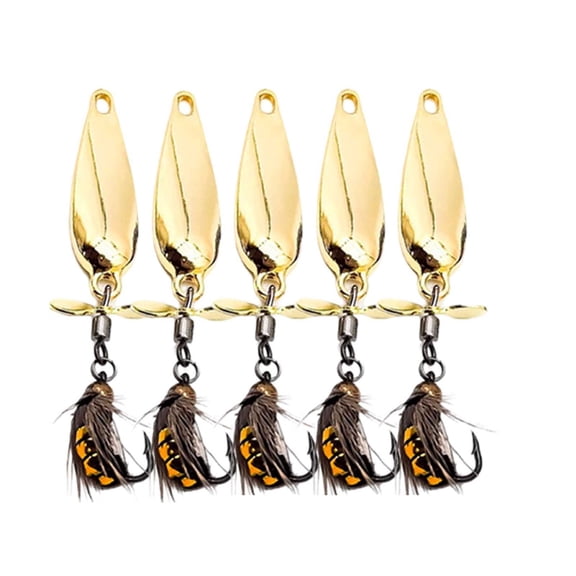 5pcs Metal Zinc Lure Spoon Spinner Propeller Sequins Insect Bait Bug Worm Flies Lure Fishing Set Trout Bass Fishing Lures