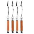 thumbnail image 1 of 5pcs Metallic Stylus Pen Retractable Aluminum Alloy Mini Capacitive Pens for Universal All Touch Screen Device, Orange, 1 of 6