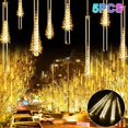 thumbnail image 1 of 5pcs Meteor Shower Lights, 11.8in 8 Tubes 192 LEDs Meteor Lights, Icicle Snow Falling Christmas Lights, Rain Drop String Waterproof Cascading Lights Indoor Outdoor Xmas Tree Wedding Party Decor, 1 of 9