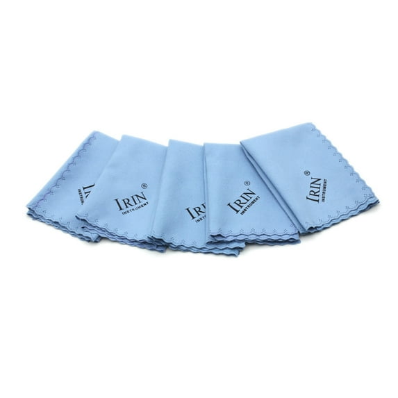 5pcs Microfiber Cleaning Polishing Polish Cloth for Musical Instrument Guitar Violin Piano Clarinet Trumpet Sax Universal