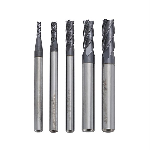 5pcs Milling Cutter 2 to 6mm Tungsten Steel 4 Blades End Mills CNC Tool