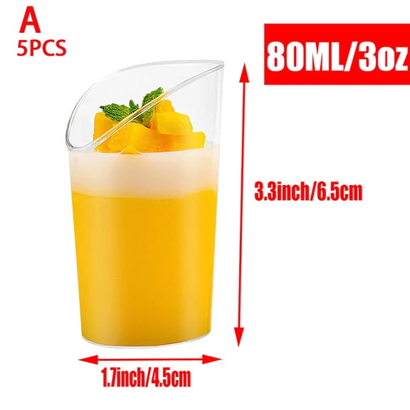 5pcs Mini Disposable Cups Pudding Jelly Mousse Ice Cream Cup Appetizer Bowl For Home Dessert Shop Food Container Plastic Cups