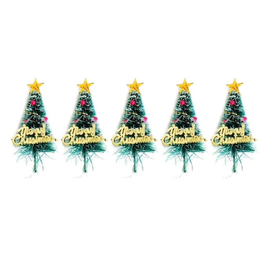 5pcs Miniature Christmas Tree Christmas Decorations Mini Pine Trees DIY