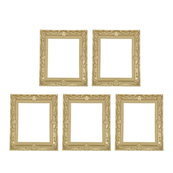 5pcs Miniature Resin Photo Frame Vintage Painting Picture Frame for Mini House