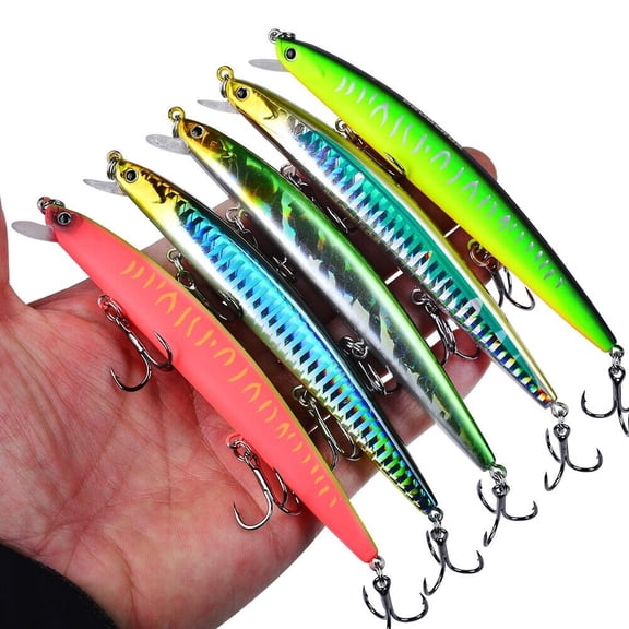 5pcs Minnow Fishing Bait 12.5cm/16g Hard Lures Crankbait Bass Tackle Wobbler
