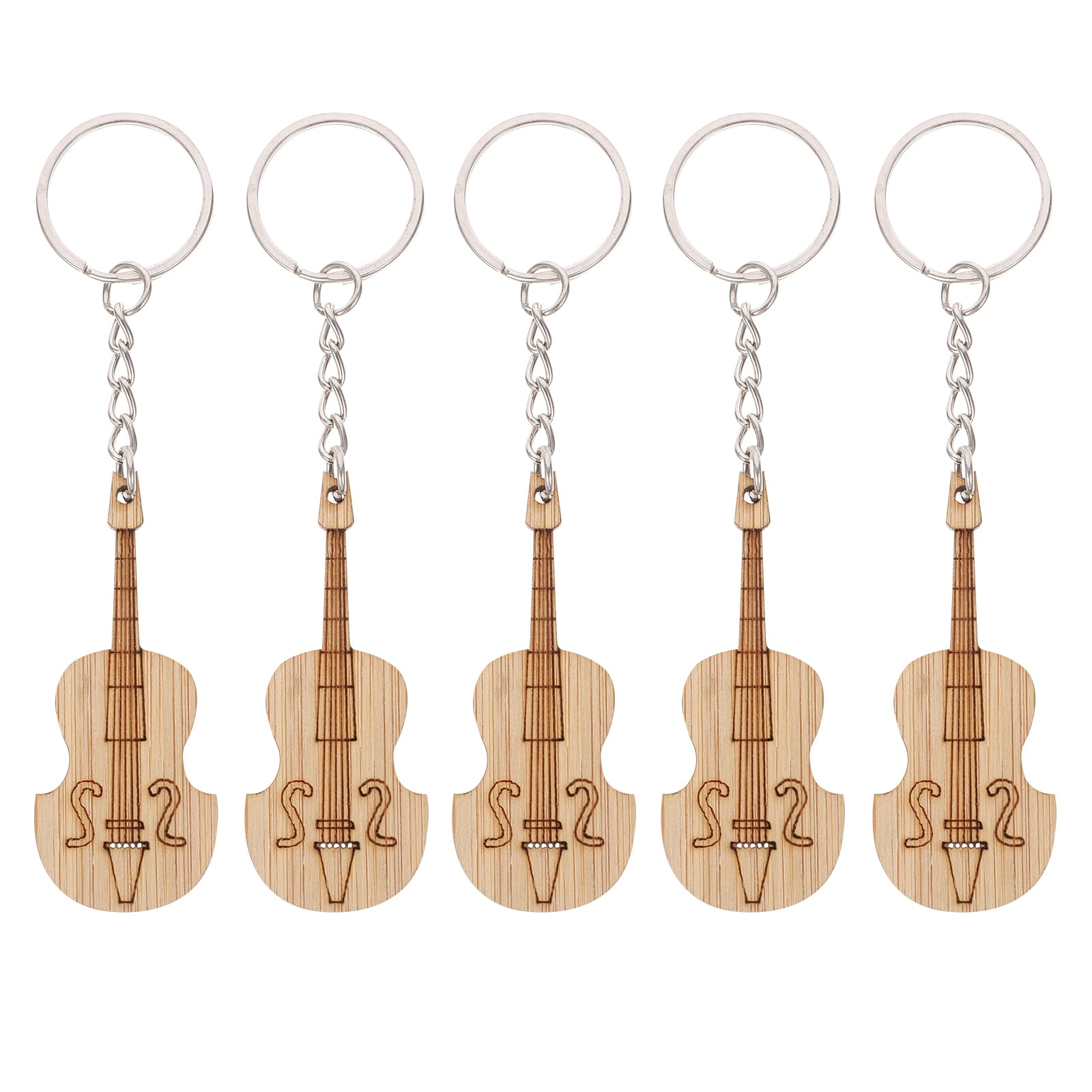 5pcs Musical Instrument Keychains Decorative Key Rings Keychain