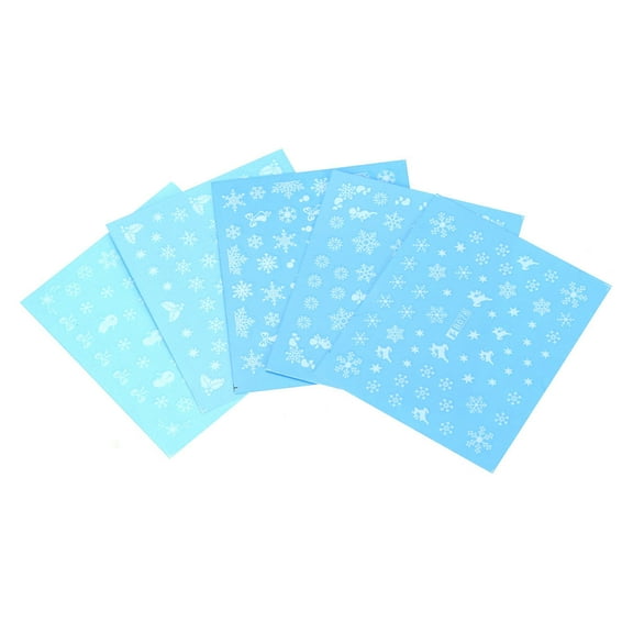 5pcs Nail Art Stickers Christmas Snow Nail Art Stickers Decals Decoration Snowflake Design