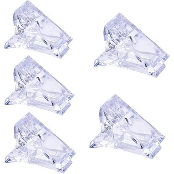 5pcs Nail Crystal Nail Mold Fixing Clip Acrylic Powder Poly Nail Gel For Nail Art Decorations Crystal Manicure Set Kit Nail Accesorio