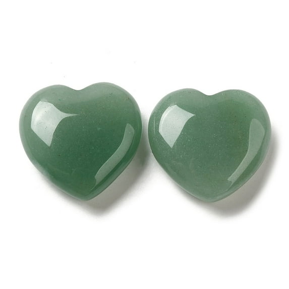 5pcs Natural Green Aventurine Healing Stones Heart Love Stones Pocket Palm Stones for Reiki Ealancing 30x30x11.5~12.5mm
