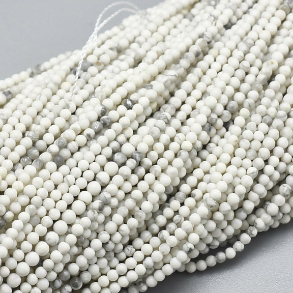 5pcs Natural Howlite Beads Strands Round 2~2.5mm Hole: 0.5mm about 165~188pcs/strand 15.35 inch(39cm)