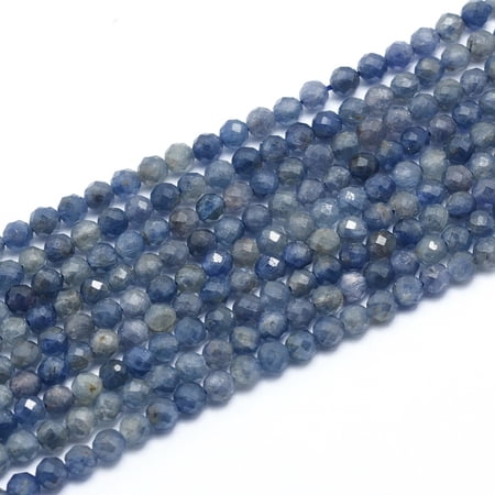 5pcs Natural Iolite/Cordierite/Dichroite Beads Strands Faceted Round 3.5mm Hole: 0.7mm about 120pcs/strand 15.16 inch(38.5cm)