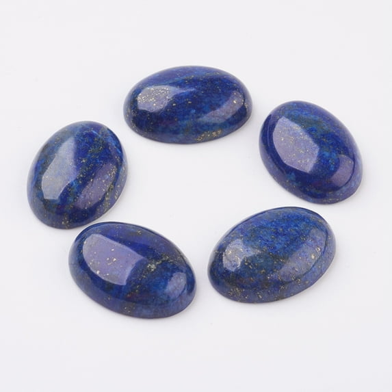 5pcs Natural Lazuli Flat Back Cabochons Dyed Oval 18x13mm DIY