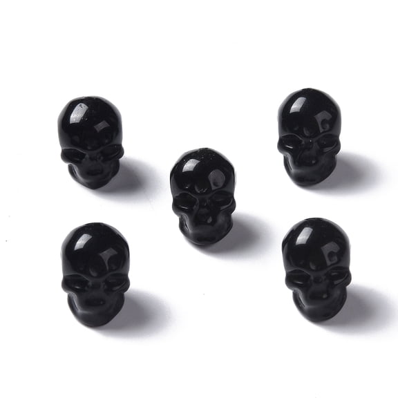 5pcs Natural Obsidian Beads 13x10x11.5mm Hole: 1mm