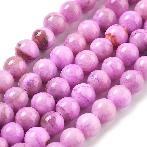 5pcs Natural Persian Jade Beads Strands Round Dyed Violet 8.5mm Hole: 1mm about 46pcs/strand 15.75''(40cm)