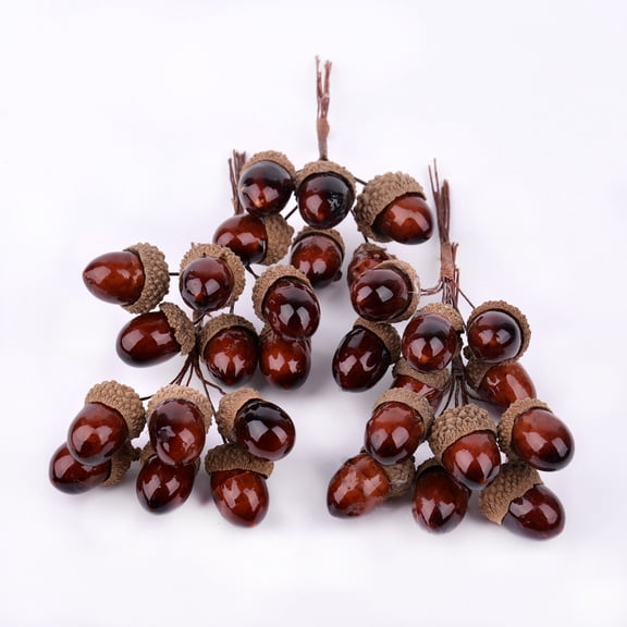 5pcs Natural Polystyrene Decorative Acorn for Hats and Crafts