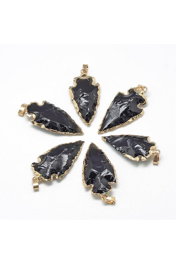 5pcs Natural Smoky Quartz Pendants with Brass Findings Golden 25~50x15~25x5~15mm Hole: 7x4mm