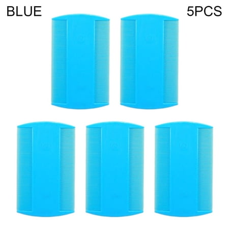 5pcs New Portable Hair Styling Tools Double Sided Beauty Brush Narrow Tooth Comb Pet Comb Lice Comb BLUE 5PCS