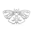 thumbnail image 1 of 5pcs Non-Tarnish 201 Stainless Steel Pendants Laser Cut Moth Stainless Steel color 20.5x36x1mm Hole: 1.6mm, 1 of 1