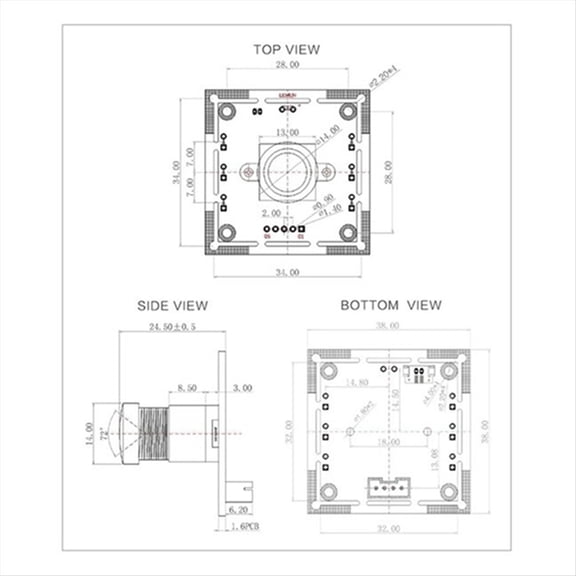 5pcs OV9732 1MP USB Camera Module, 100 FOV, 1280x720, Manual Focus, Supports QR & Face Recognition, for Multiple OS