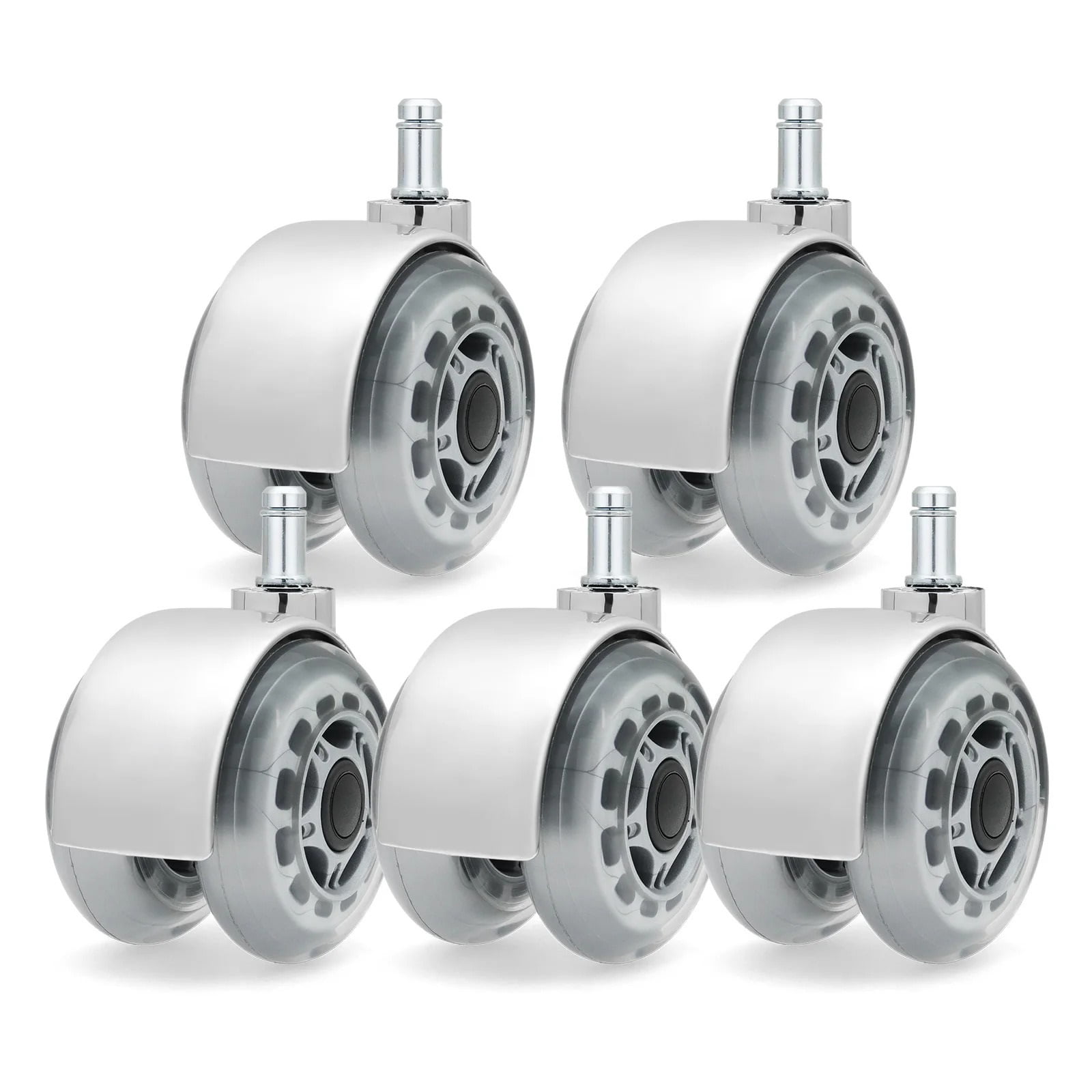 5pcs Office Chair Caster Wheels Swivel Rubber Caster Wheels Can Bearing 300lb Heavy Duty Rotatable Swivel Silent Casters ,Easy to Install