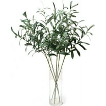5pcs Olive Branches for Vases Artificial Plants Greenery Stems for Vases Olive Leaves Plant (Green)
